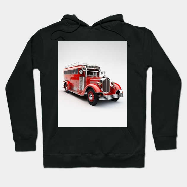 Art Deco Fire Truck Hoodie by TheArtfulAI